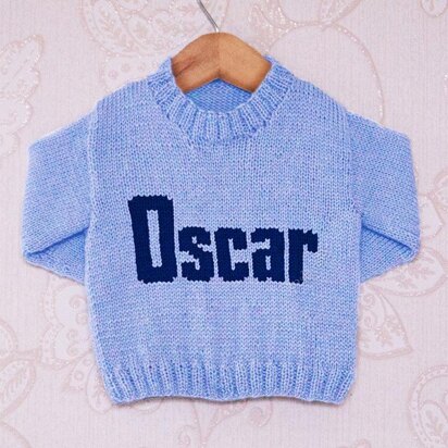 Intarsia - Oscar Moniker Chart - Childrens Sweater