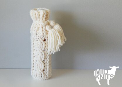 Crochet Cable Wine Bottle Cozy (2015025)