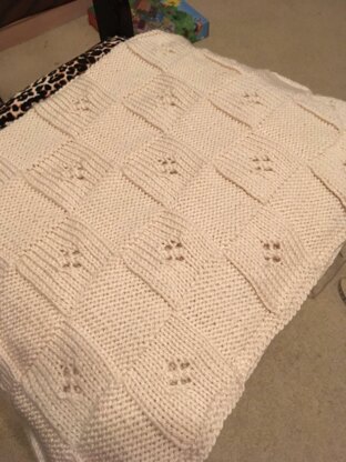 Knitting Pattern, Square Lace Blanket, PDF