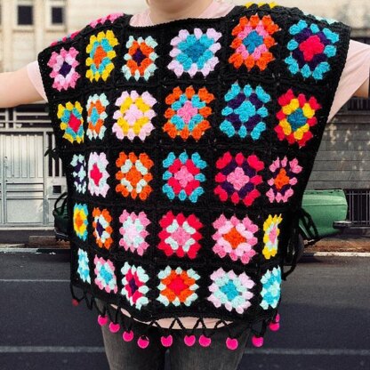 Pompom Crochet Poncho