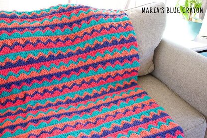 Chevron And Waves Blanket