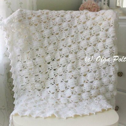 White Lace Christening Shawl Blanket