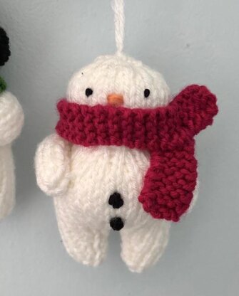 Knit Snowman Christmas Ornaments Pattern
