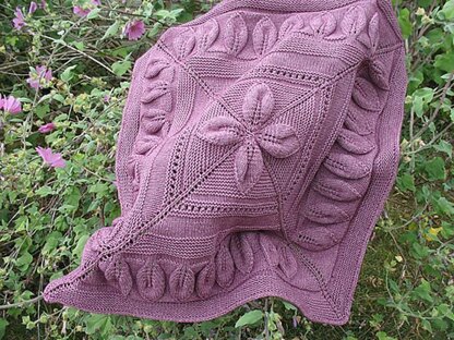 Lucky 4-Leaf Afghan 12 block Knitting pattern by Margaret MacInnis