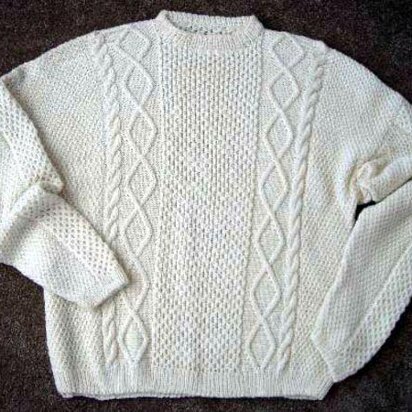 Man s Large Aran Sweater - - Knit ePattern