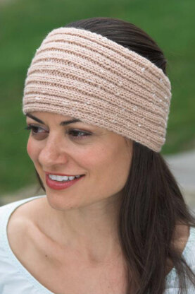 Ribbed Headband in Plymouth Encore Tweed - F426