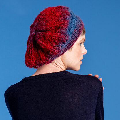 The Artist's Beret & Scarf - Free Knitting Pattern for Women in Paintbox Yarns Ombré Aran Wool Touch