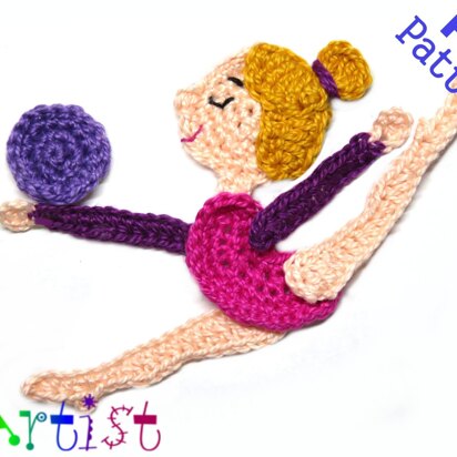 Gymnastic 3 Crochet Applique Pattern