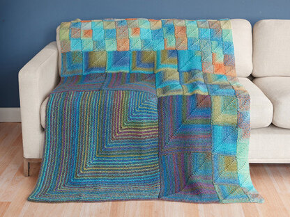 Modular Miters Afghan in Lion Brand Tweed Stripes - L20385