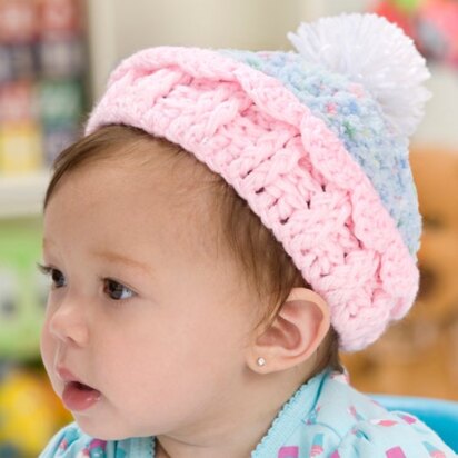 Crocheted Cupcake Hat in Red Heart Buttercup - LW2210