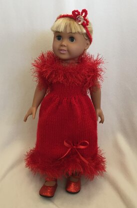 Holiday Evening Gowns, Knitting Patterns fit American Girl and other 18-Inch Dolls