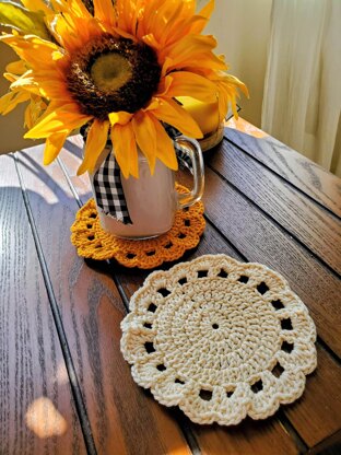 Crochet Sunflower Coasters