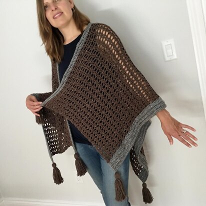 Crochet Ruana Pattern: Easy Peasy Two Rectangle Ruana