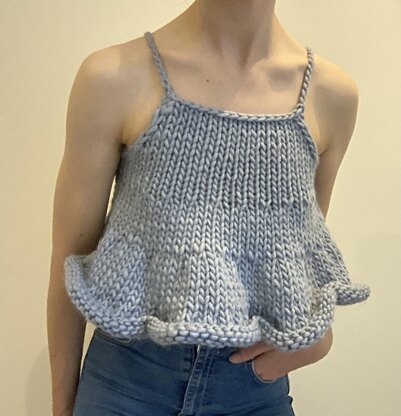 Ruffle Hem Crop Top