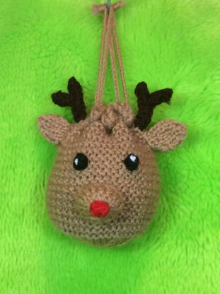 Christmas Reindeer Drawstring Gift Bag