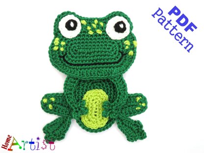 Frog with Crown crochet Applique Pattern