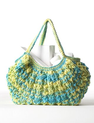 Market Bag To Knit in Bernat Handicrafter Cotton Prints