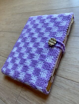 Purple Checkered Book Sleeve