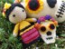 Carmencita and Dia de los Muertos Flower Skull crochet Amigurumi doll