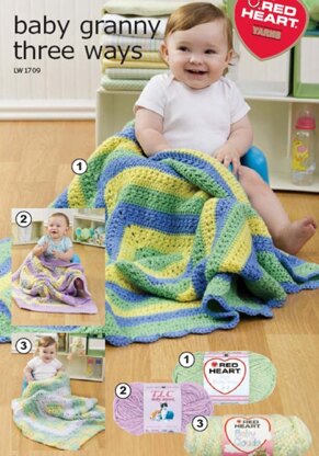 Baby Granny Three Ways in Red Heart Soft Baby Steps - LW1709