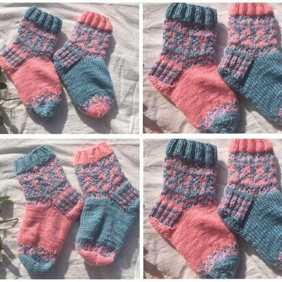 Toddler Lovely Blue in Pink Sock