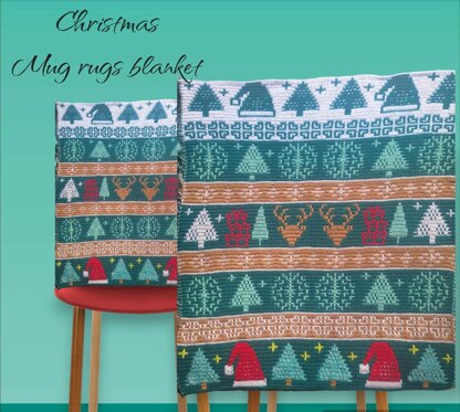 Mosaic Christmas Mug Rugs