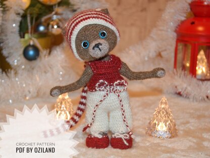 Doll Clothes - Outfit Christmas for teddy, cat