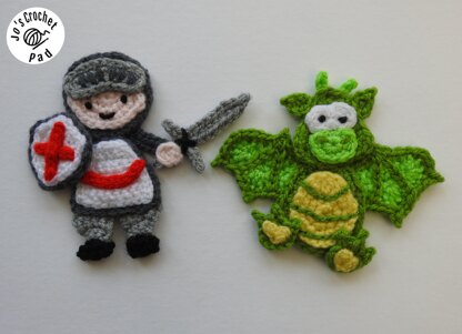 Knight & Dragon Applique/Embellishment Crochet pattern* including free base square patternKnight & Dragon Applique/Embellishment Crochet pattern* including free base square pattern