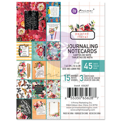 Prima Marketing Painted Floral Collection 3x4 Journaling Cards