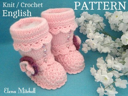 Knitting PATTERN Baby Booties Baby Girl Shoes Infant