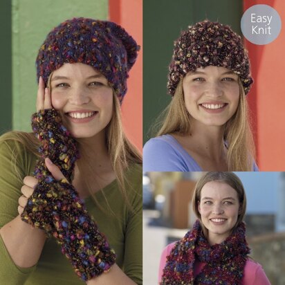 Hats, Wristwarmers and Scarf in Sirdar Caboodle - 7841- Downloadable PDF