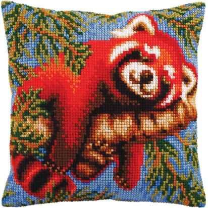 Collection D'Art Red Panda Cross Stitch Cushion Kit - 40cm x 40cm
