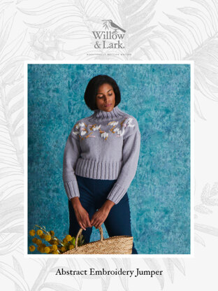 Abstract Embroidery Jumper - Sweater Knitting Pattern For Women in Willow & Lark Ramble by Willow & Lark