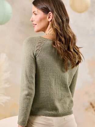 Geneva Top-Down Jumper in West Yorkshire Spinners Solstice 4ply - Downloadable PDF