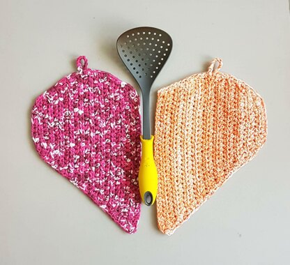 Half My Heart Crochet Hotpad