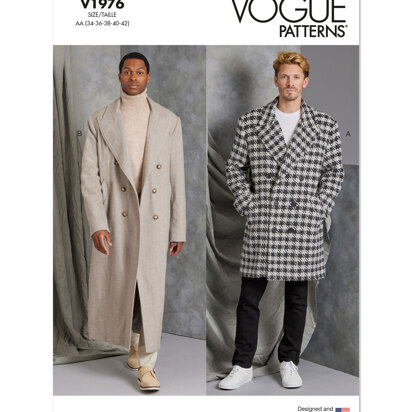 Vogue Sewing Men's Coat in Two Lengths V1976 - Sewing Pattern