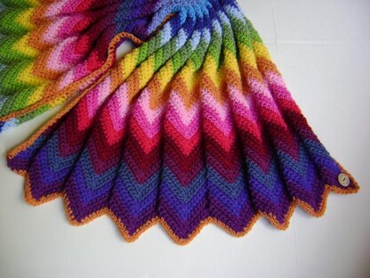 Crochet Technicolor Chevron Blanket
