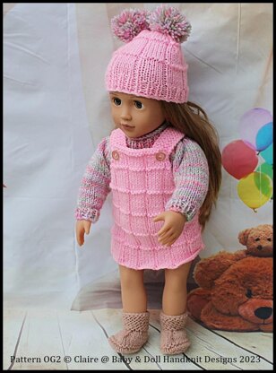 OG2 Pinafore, Long Sleeve T-shirt, Hat & Boots 18 inch Fashion Doll