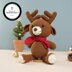 Brown Reindeer With Red Scarf Plush Toy Crochet Pattern