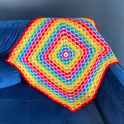 Rainbow square baby blanket by HueLaVive