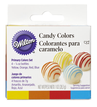 Wilton Candy Decorating Oil-Based Food Coloring Primary Colors Set, 1 oz.