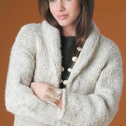 Autumn Afternoons Cardigan Lion Brand Wool-Ease Thick & Quick - 50924AD - knitting pattern