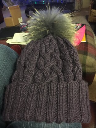 Purple cable hat