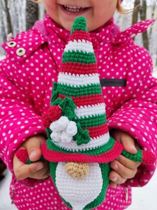 Christmas gnome, Crochet gnome amigurumi pattern, gnome santa, Crochet PDF pattern (English_US terms)