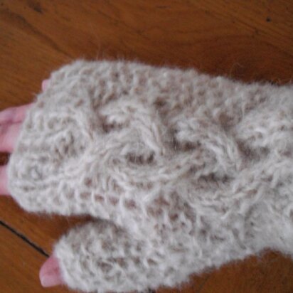 Yin and yang fingerless mitts