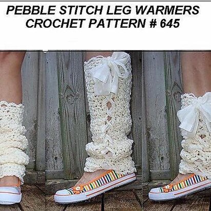 645, PEBBLE STITCH LACED UP LEGWARMERS, ANY SIZE