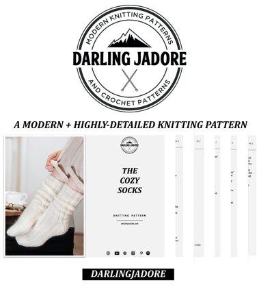 The Cozy Socks Knitting pattern by Darling Jadore