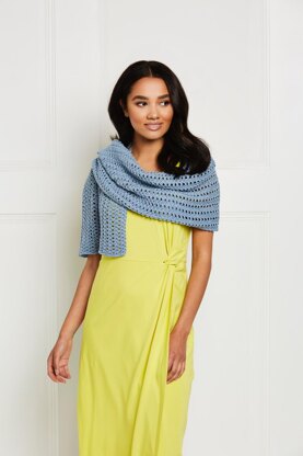 Tunisian Lacy Shell Wrap