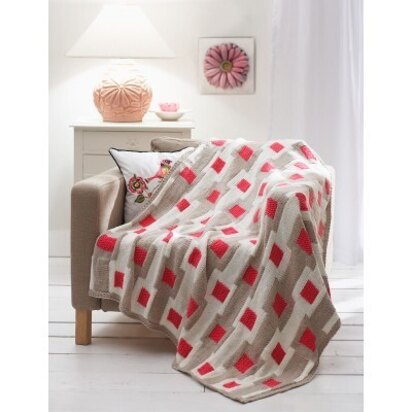 Graphic Gridwork Afghan in Bernat Super Value