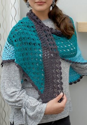 Changing Colors Shawl in Red Heart - LM5640 - Downloadable PDF
